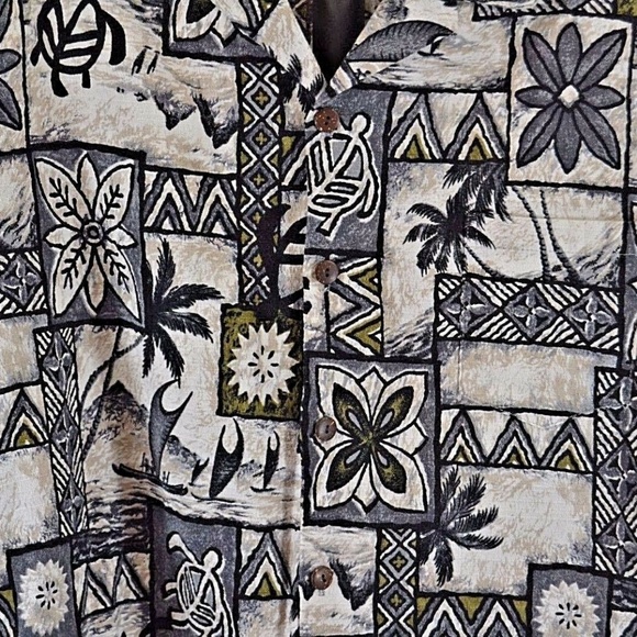 Hilo Hattie Hawaiian Shirt SS L USA Sea Turtles/Sa - Picture 5 of 6